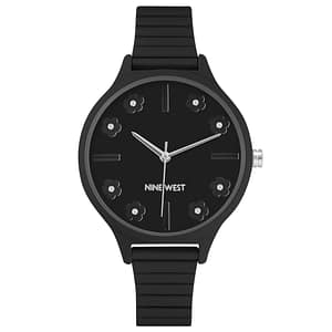 Nine West Black Plastic Dress Watch