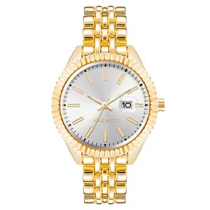 Nine West Gold Metal Dress Watch