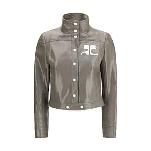 Courrèges Gray Cotton Full-Length Jacket