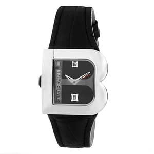 Laura Biagiotti Black Leather Dress Watch