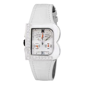 Laura Biagiotti White Leather Dress Watch