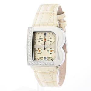 Laura Biagiotti Beige Leather Dress Watch
