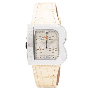Laura Biagiotti Beige Leather Dress Watch