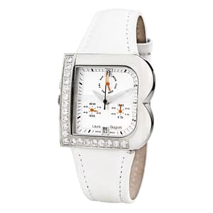 Laura Biagiotti White Leather Dress Watch
