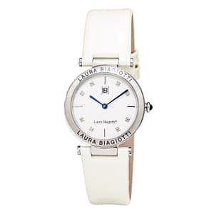 Laura Biagiotti Beige Leather Dress Watch