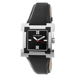 Laura Biagiotti Black Leather Dress Watch