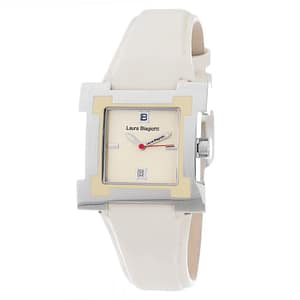 Laura Biagiotti Beige Leather Dress Watch