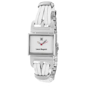 Laura Biagiotti White Leather Dress Watch