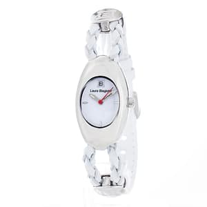 Laura Biagiotti White Leather Dress Watch