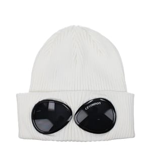 C.P. Company White Cotton Beanie
