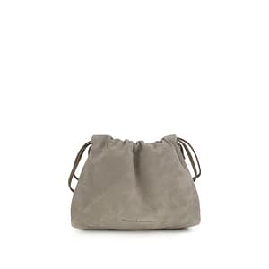 Brunello Cucinelli Gray Calf Leather Bos Taurus Clutch Bag