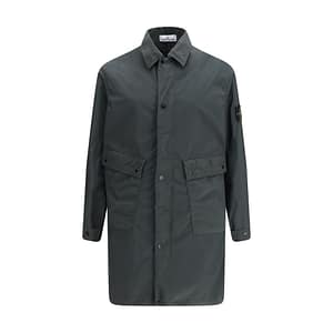 Stone Island Gray Polyester Coat