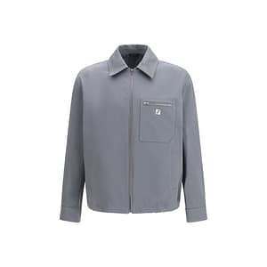 Fendi Gray Cotton Shell Jacket