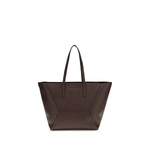 Brunello Cucinelli Brown Calf Leather Bos Taurus Shoulder Bag