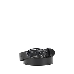 Diesel Black Calf Leather Bos Taurus Regular Belt