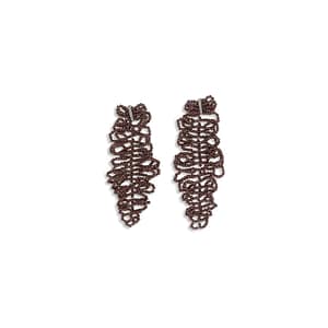 Brunello Cucinelli Bordeaux Silver Earrings