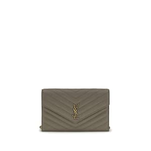 Saint Laurent Gray Calf Leather Bos Taurus Wallet