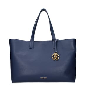 Roberto Cavalli Blue Leather Shoulder Bag