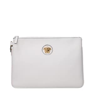 Versace White Leather Clutch Bag