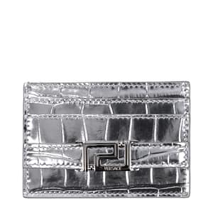Versace Gray Leather Cardholder
