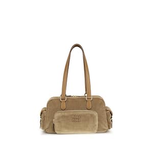 Miu Miu Beige Cotton Shoulder Bag