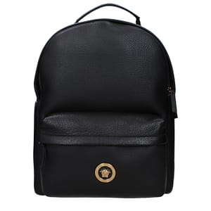 Versace Black Leather Backpack