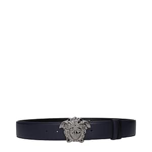 Versace Blue Leather Regular Belt