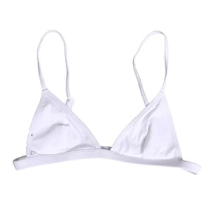 Dolce & Gabbana White Nylon Triangle Beachwear Bikini Top Swimwear