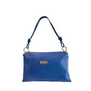 Baldinini Trend Blue Cowhide Clutch Bag