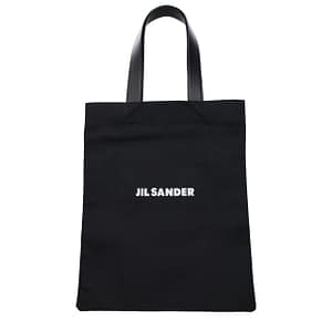 Jil Sander Black Linen Shoulder Bag