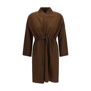 Ella Brown Viscose Sleveless Jacket