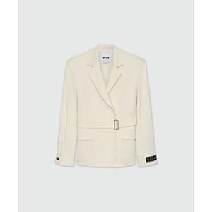 MSGM White Viscose Coat