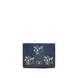 Valentino Garavani Blue Cotton Wallet