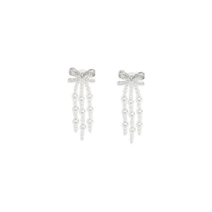 Self-Portrait White Brass Earrings