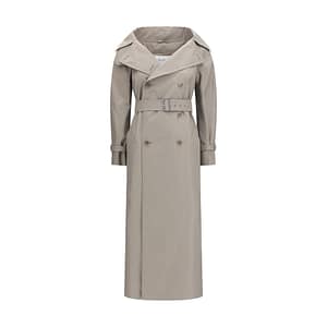 Max Mara Gray Cotton Trench Coat