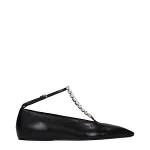 Jil Sander Black Leather Ballet Flats