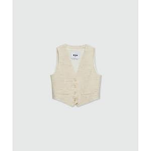 MSGM White Cotton Sleveless Jacket
