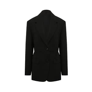 Prada Black Fleece Wool Coat