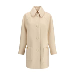Valentino Beige Fleece Wool Coat