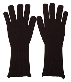 Dolce & Gabbana Brown Cashmere Silk Hands Mitten Mens Gloves