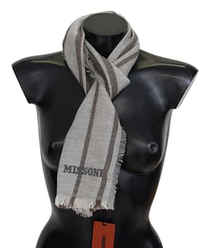 Missoni Multicolor Striped Wool Unisex Neck Wrap Scarf