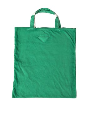 Prada Green Jersey Fabric Logo Shoulder Shopping Tote Shopping Bag