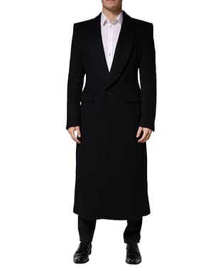Dolce & Gabbana Black Single Breasted Trench Coat Jacket
