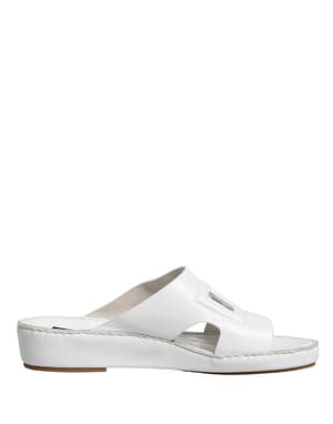 Dolce & Gabbana White DG Cutout Slides Slippers Flats Shoes