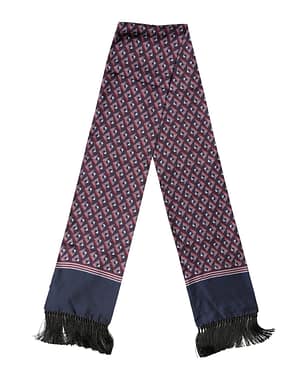 Dolce & Gabbana Multicolor Geometric Pattern Silk Fringe 142cm X 15cm Scarf