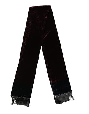 Dolce & Gabbana Black Red Rayon Geometric Pattern Fringe 140cm X 16cm  Scarf