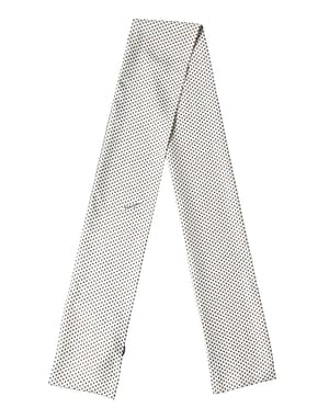 Dolce & Gabbana White Brown Polka Dot Silk Bandeau Neck Wrap 151cm x 13cm Scarf