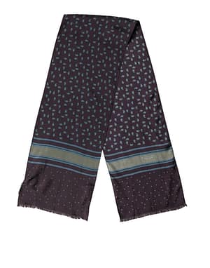 Dolce & Gabbana Men Scarf Maroon Patterned Silk Neck Foulard 132cm x 33cm