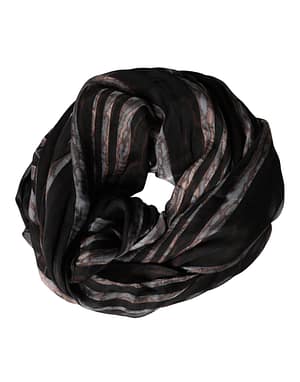 Dolce & Gabbana Black Stripes Silk Wrap Shawl Stole 193cm x 131cm Scarf