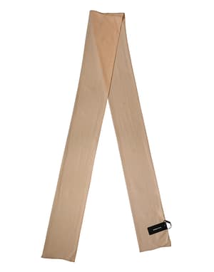 Dolce & Gabbana Beige Silk Sash Wrap Foulard Stole 292cm x 19cm Scarf